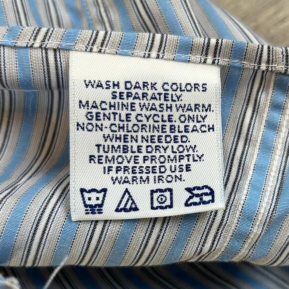 NWT Burberrys of London Dress Shirt Blue Stripe 15.5 35 Made in USA Vintage - Picture 6 of 9